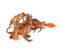 PAPO - figurina Drago dorato a due teste - 3 anni - Medioevo Mitico - Collezione