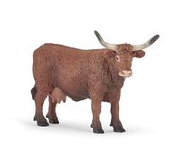 Papo 51042 Farmyard Friends Kuh Figurina Vacca Francese Salers cod, Colore Rosso