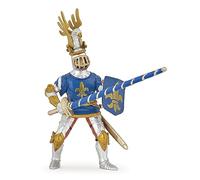 Papo - Figurina - Chevalier Bleu Fleur de Lys, coraggio medievale, figurina dipinta a mano per bambini dai 3 anni - Esplorazione della storia e del coraggio