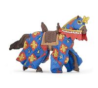 Papo Blue Horse Fleur de Lys Statuetta, Multicolore, 39787, Colore Blu-Rosso-Giallo, Medium