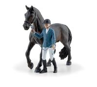 PAPO - Figurina Penelope e Blacky - Dai 3 anni in su - Mondo equestre - Collezionabile - per bambini - Ragazzi e ragazze - Dipinta a mano