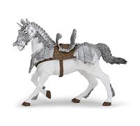 Papo -Dipinta a mano- figurina-Medioevo Mitico-Cavallo con armatura-39799-Collezione -Adatto a bambini e bambine - A partire dai 3 anni di età