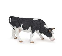 Papo- Vache Noire et Blanche broutant Animaux Statuetta, Colore Bianca e Nera, 51150
