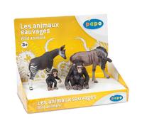PAPO Wild Animal Kingdom Wild Animals 1 with 4 Figures Display Box, Multi-colour