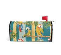Pappagalli a righe Tropicale Semplice Copertura decorativa per cassetta postale per l'autunno carino Patrick's Day mailbox copre magnetico dimensioni standard copertura para buzon