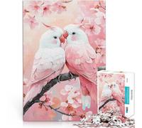 Pappagalli rosa in fiore puzzle 1000 pezzi per adulti Aiuta il cervello ad allenare i giocattoli che creano dipendenza per coltivare la pazienza Opera d'arte 38x26cm