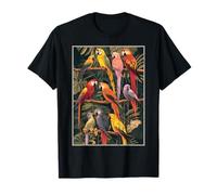 Pappagalli tropicali Vintage Giapponese Woodblock Art Bird Lovers Maglietta