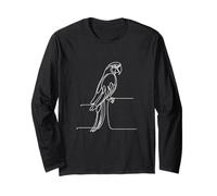 Pappagallo Arte Lineare Uccello Tropicale Maglia a Manica