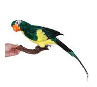 Pappagallo artificiale decorativo con dettagli di piume, modello di uccello finto per interni ed esterni, adatto per decorazioni stagionali e quotidiane, verde