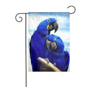 Pappagallo blu che abbraccia decorazione per le vacanze all'esterno bandiera natalizia resistente allo sbiadimento invernale prato portico patio decorazione esterna