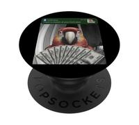 Pappagallo c'è movimento alla porta d'ingresso uccello grigio africano PopSockets PopGrip Adesivo