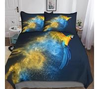 Pappagallo Copripiumino Con Federa E Chiusura Cerniera,3 Pezzi Sacco Tropical uccellos Animal Copripiumino E Federe,Parure Copripiumino,100% Microfibra Per Adulti E Ragazzi Bedding Double（200x200cm）