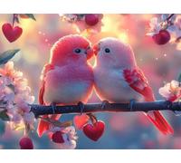 Pappagallo Dipingere con i Numeri Amore Dipingere con i Numeri Adulti Bambini, DIY Olio Painting by Numbers Kit, Vernice Acrilica Pennelli Decora la Casa Ragazze Regalo 50x60cm (Senza Cornice) E1-1756