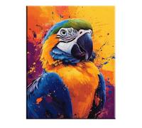 Pappagallo Dipingi con i Numeri per Adulti, Paint by Numbers Animale, Kit Pittura Adulti con Vernici e Pennelli, Kit di Pittura Acrilica Fai-da-Te, Decora Casa Regalo, 20x30cm Senza Cornice 2w-449