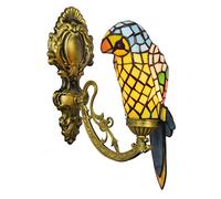 Pappagallo Giallo Pappagallo Tiffany Muro di Applique, Lampade Decorative Vintage A Parete in Vetro Colorato per La Camera da Letto Corridoio del Salotto