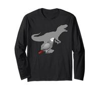 Pappagallo Grigio Africano con T Rex Shadow Bird Lovers Maglia a Manica