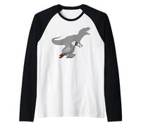 Pappagallo Grigio Africano con T Rex Shadow Bird Lovers Maglia con Maniche Raglan