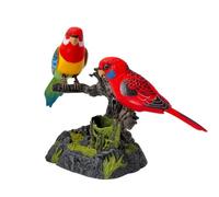 Pappagallo Ripetitore Statua Decorazione Ornamentale Figura Interattiva in Plastica con Dettagli Artigianali E Risposta Ai Rumori Adatta per Salotto , Rosso E Verde , Modello A Batteria
