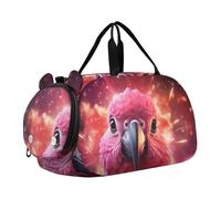 Pappagallo Rosso Fancy Light Borsa Sportiva da Nuoto e Palestra con Scomparto per Scarpe Borsa da Viaggio per Il Fine Settimana Borsone per Ragazzi