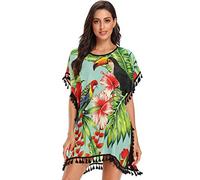 Pappagallo Tucano Uccello Tropicale Copricostumi da Bagno Donna Abito Bikini Cover Up Beachware per Spiaggia Estate Costumi Interi da Bagno
