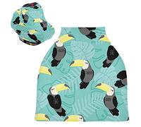 Pappagallo Uccello Tropicale Tucano Assonnato Auto per Bambini Passeggino Tettoia Copri Seggiolino Copertura Infermieristica per L'Allattamento Al Seno All-In-1 Morbido Traspirante Elastica Tettuccio