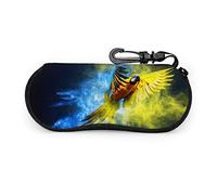 Pappagallo volante e occhiali da sole in polvere colorata Custodia morbida Cerniera in neoprene portatile ultraleggera con custodia per occhiali con clip da cintura
