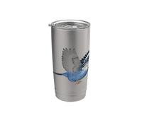 Pappagallo volante, parrocchetto blu, regalo per gli amanti degli uccelli Bicchiere termico in acciaio inox doppia parete