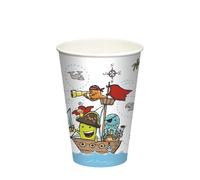 PAPSTAR 10 bicchieri di carta usa e getta Pirate Crew 88494 da 0,2 l, diametro 7 cm, 9,7 cm