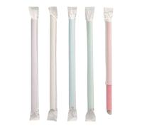 PAPSTAR 1200 cannucce di carta Bubble Tea, Ø 12 mm, 20 cm, colori assortiti, avvolte singolarmente, appuntite su un lato