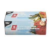 Papstar 14159 - Sacchetti di plastica trasparente (45 pezzi da 6 l) 46 x 30 x 46 cm, in pellicola LLDPE con clip di chiusura e spazio per etichettatura, adatti per verdure e prodotti da forno