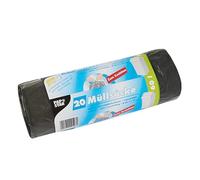 Papstar | 20 Sacchetti per Spazzatura con Coulisse da Chiudere, Materiale Pellicola LDPE, Dimensioni 60 l 75 cm x 65 cm, Colore Grigio, 20 Sacchetti x 12 Confezioni