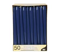 Starpak | 50 Candele Coniche, Dimensioni Ø 2,2 cm · 25 cm, Colore Blu Scuro, Materiale Paraffina con Stearina, 50 Candele x 1 Confezione