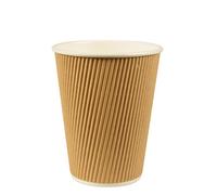 Papstar 25 Drinking Cups Pure Cardboard 0.3 L Diameter 9 cm · 11 cm Ripple Wall