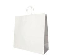 PAPSTAR 250 sacchetti di carta 35 x 35 x 14 cm, colore bianco con manico ritorto