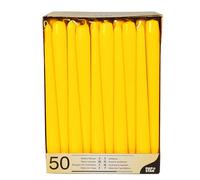 Starpak | 50 Candele Coniche, Dimensioni Ø 2,2 cm · 25 cm, Colore Giallo, Materiale Paraffina con Stearina, 50 Candele x 1 Confezione