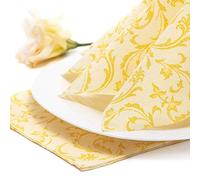 PAPSTAR, 50 tovaglioli Royal Collection 1/4 Piega 40 cm x 40 cm Giallo Damascato, #84996