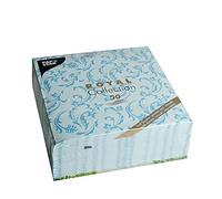 Papstar, 50 tovaglioli "Royal Collection" 1/4 piegati 40 cm x 40 cm, turchese "Damascato", #85003