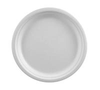 Papstar 81327 - Piatti in Canna da Zucchero, 2 x 23 cm, 50 pz, Colore: Bianco