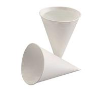 PAPSTAR Bicchieri di carta da zucchero, 120 ml, Ø 7,5 cm, 10,5 cm, bianco, 88618, bicchieri per canna da zucchero, bicchieri conici usa e getta, 5000 pezzi