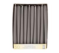 Papstar Candele Luci Candela Cónica Grigio 25cm x 2,2cm Set da 50