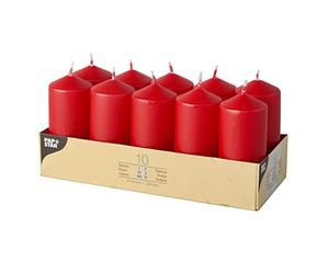Papstar candele, paraffina, Rosso, Cm, 4 x 9 cm, 10 pezzi
