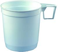 PAPSTAR Disposable Polystyrene Cups with Handle Round 250 ml 8 x 8.5 cm White (P