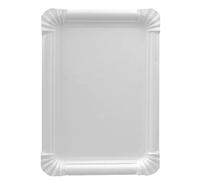Papstar |250 Piatti di Carta Pure Rettangolari, Dimensioni 16,5 cm x 20 cm, Colore Bianco, 250 Piatti x 1 Confezioni