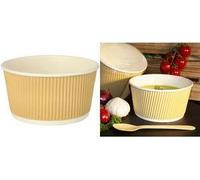 PAPSTAR MOUP CUP "PURA" parete increspata, 380 ml, beige realizzato in cartone con rivestimento PLA, biodegradabile, - 1 pezzo NEW