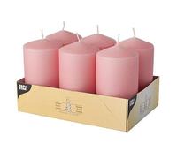 PAPSTAR Pappstar Pillar Candles Dusky Pink 60 x 115 mm (Pack of 6)