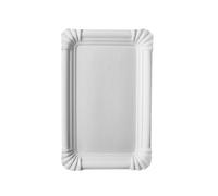 PAPSTAR Piatti di carta in pura cellulosa rettangolari 13 cm x 20 cm, 250 pezzi, bianco - bianco cartone 11062