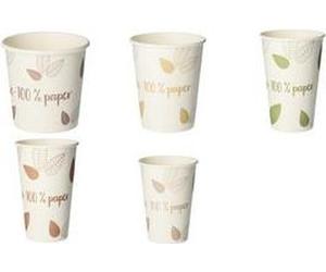 Papstar Pure Zero Mosate bere tazza 8 cm 0,3 L Crema NEW