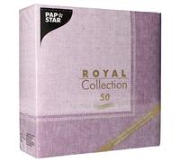 PAPSTAR 50 tovaglioli Royal Collection 1/4 piegati 40 cm x 40 cm lilla Linum