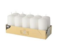Papstar, set di 10 candele cilindriche 17915, 40 x 90 mm, colore bianco