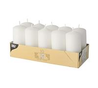 Papstar 17915 Pillar Confezione da 10 Candele, Bianco, 40 x 90 mm, Inodore